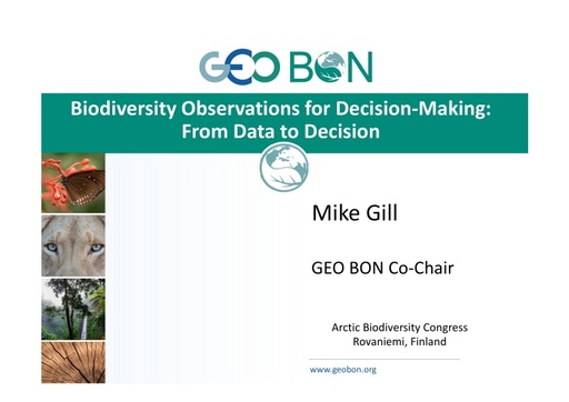 The Group on Earth Observations – Biodiversity Observation Network: From Data to Decision: Mike Gill