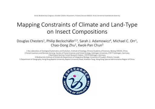 Mapping constraints of climate and land type on insect compositions: Douglas Chesters
