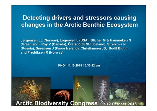 Pan Arctic standardization for identifying biodiversity, drivers and stressors in a changing Arctic benthic ecosystem: Lis Lindal Jørgensen
