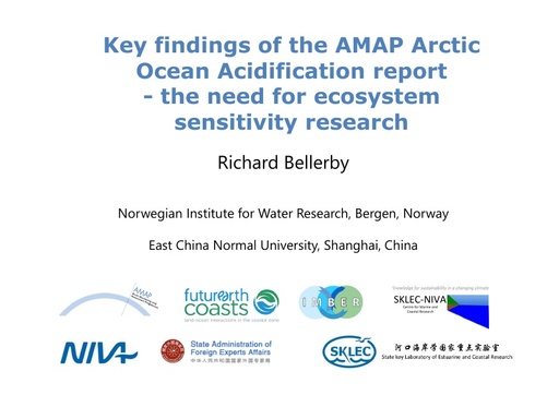 Key findings on Arctic Ocean Acidification and the need for information on the sensitivity of ecological components: Richard Bellerby