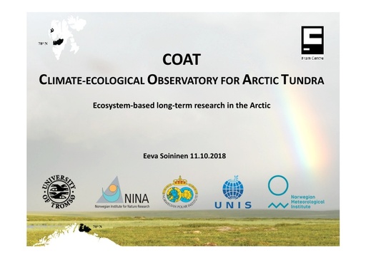 Climate-Ecological Observatory for Arctic Tundra (COAT): Eeva Soininen