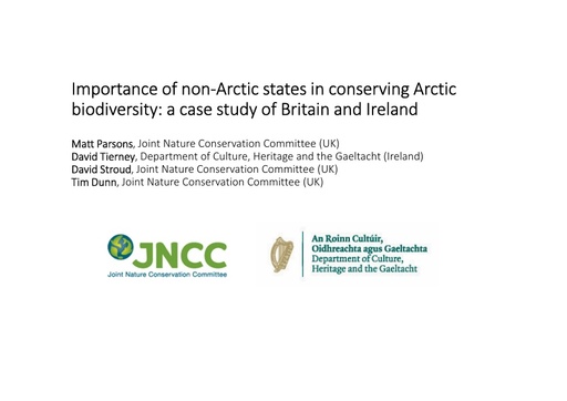 Importance of non-Arctic states in conserving Arctic biodiversity: a case study of Britain and Ireland: Matt Parsons