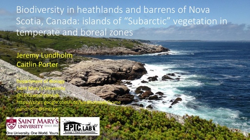 Biodiversity in heathlands and barrens of Nova Scotia, Canada: islands of “Subarctic” vegetation in temperate and boreal zones: Jeremy Lundholm