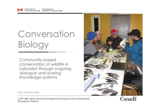 Conversation biology: Community-based conservation of wildlife in Labrador through ongoing dialogue and sharing knowledge systems: Paul MacDonald