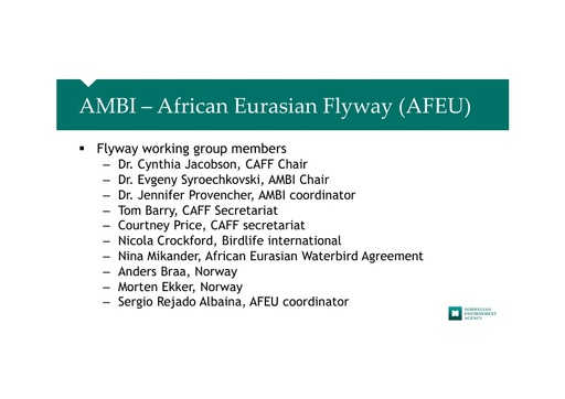 AMBI work in the African-Eurasian Flyway, habitat protection: Anders Braa
