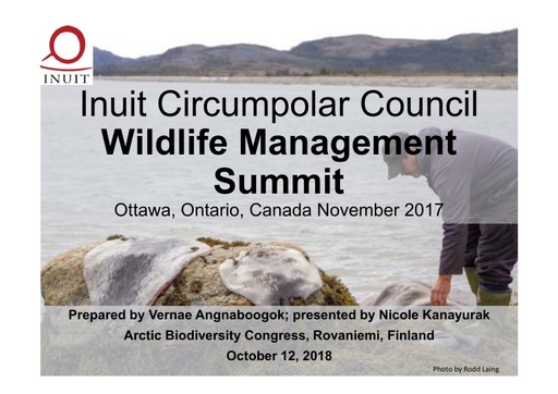 The Circumpolar Inuit Wildlife Management Summit 2017: Nicole Kanayurak
