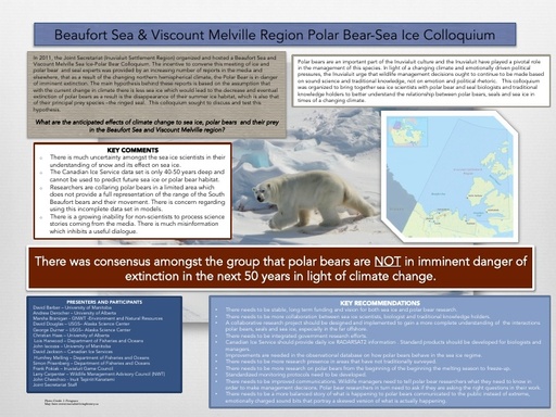 Beaufort Sea & Viscount Melville Region Polar Bear-Sea Ice Colloquium